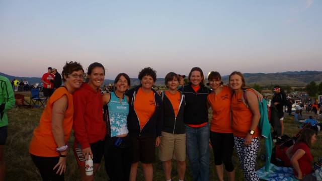 The sisterhood of the Diabadasses at the Boulder IM swim start.  What a day!