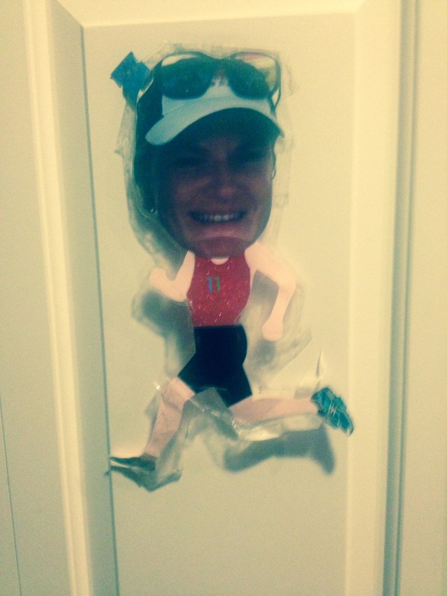 Hood to Coast Van decoration . I'm so flexible.