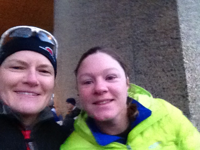 Amanda and I waiting to go to our start corrals.